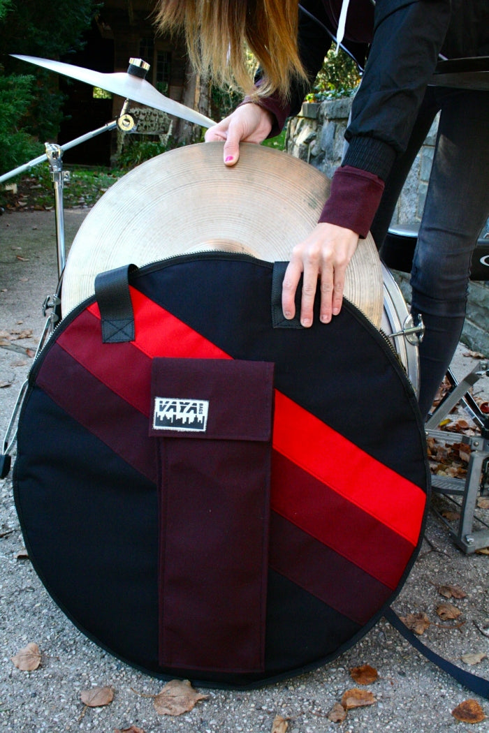Red Striped Cymbal Bag/Backpack