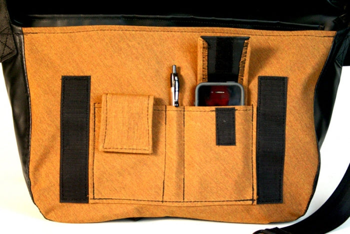 BROWN SUNBURST MESSENGER BAG