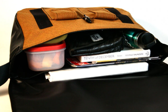 BROWN SUNBURST MESSENGER BAG