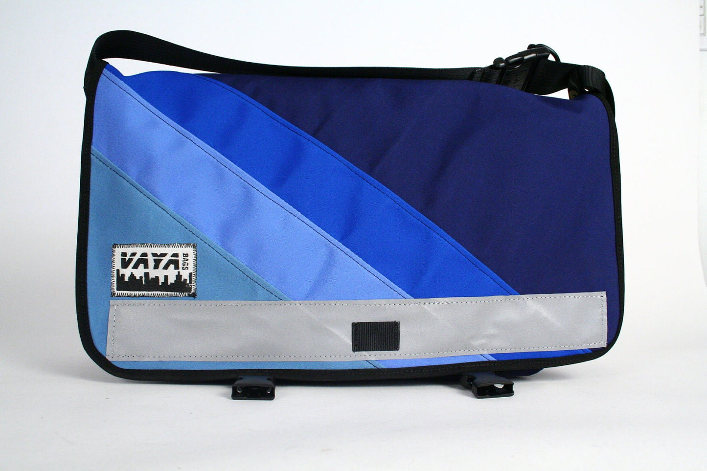 Medi Shades of Blue Canvas Messenger Bag