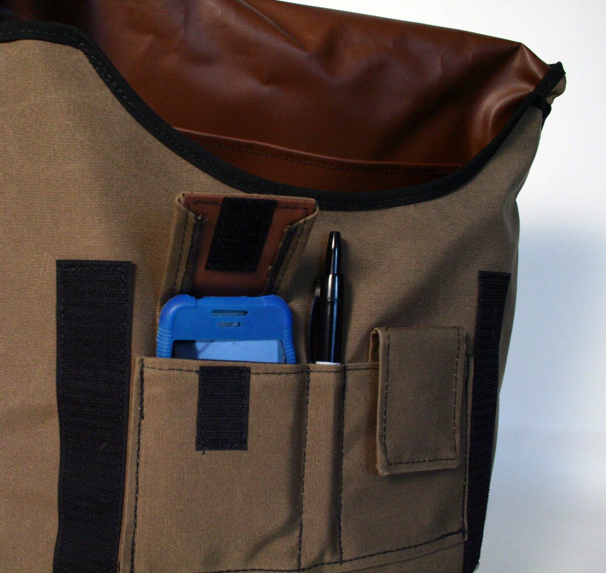 Striped Cocoa Flap Backpack