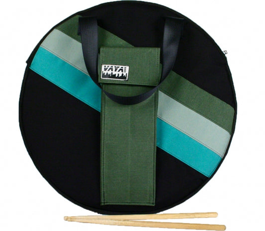 Green striped Cymbal Bag/Backpack