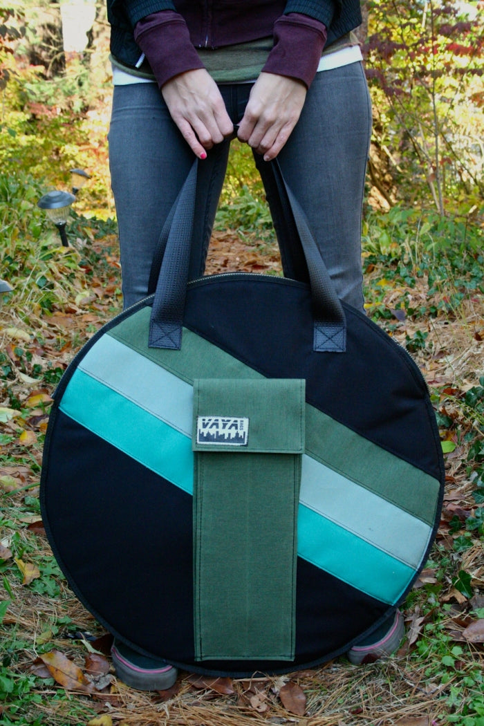 Green striped Cymbal Bag/Backpack