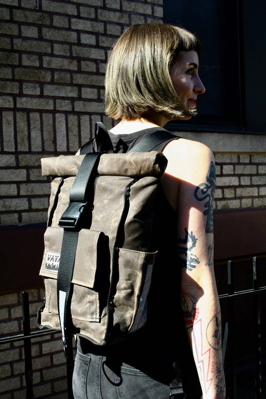 Waxed Canvas Rolltop backpack
