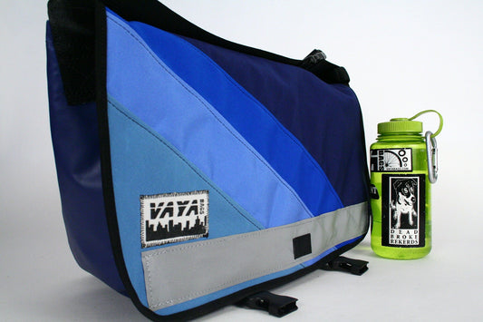 Medi Shades of Blue Canvas Messenger Bag