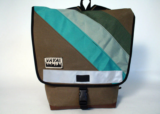 Striped Cocoa Flap Backpack